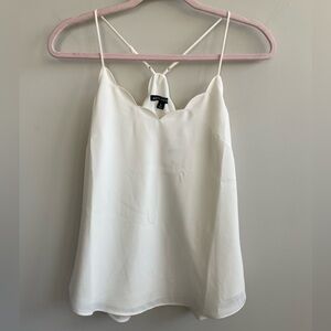 J. Crew Mercantile Off White Scalloped Edge Spaghetti Strap Camisole Blouse